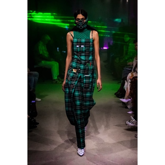 Marine Serre V-rise Green Tartan Tailored Trousers - Picture 10 of 10